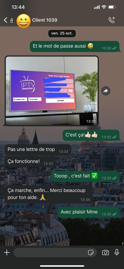Avis client abonnement Smart IPTV 4K multi-pays